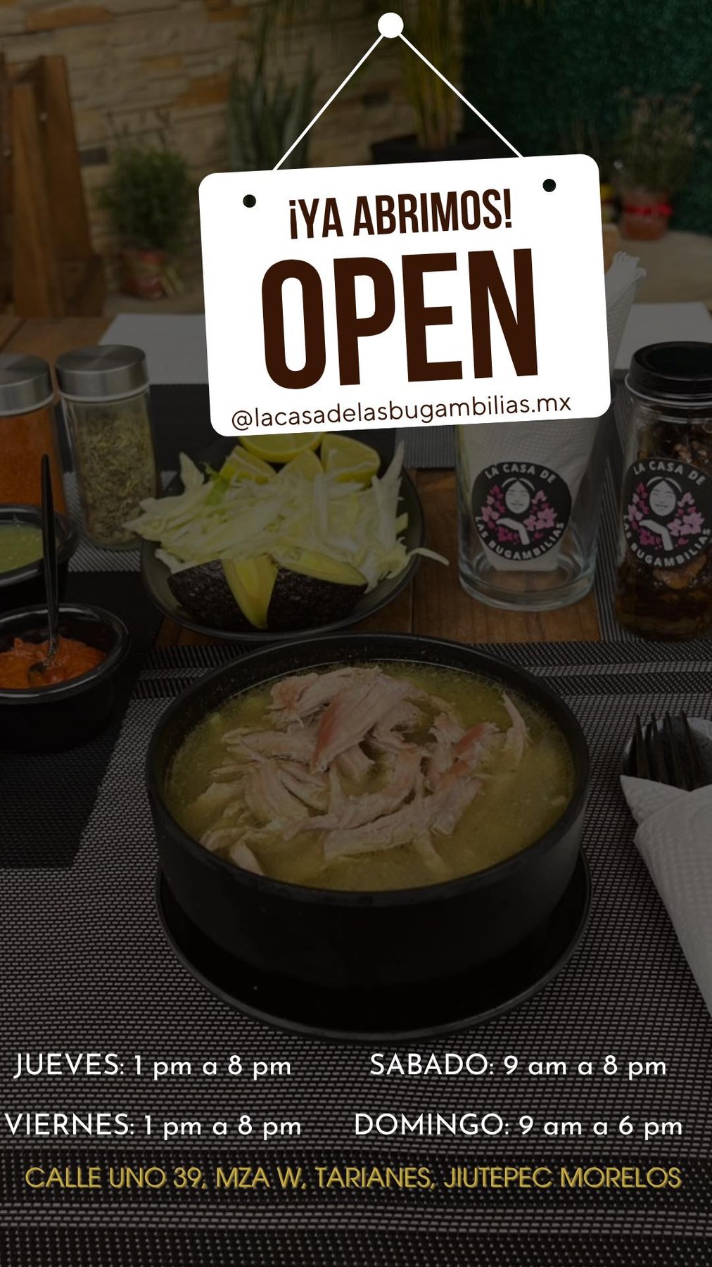 Pozole y horarios del restaurante